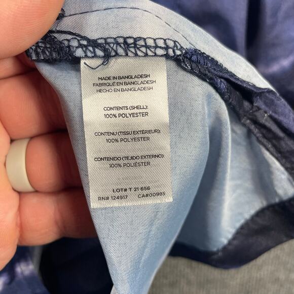 NWT Trunks Button Up Tie Dye Shirt Men's XL Blue/White Striped Casual Beachwear - Picture 9 of 11